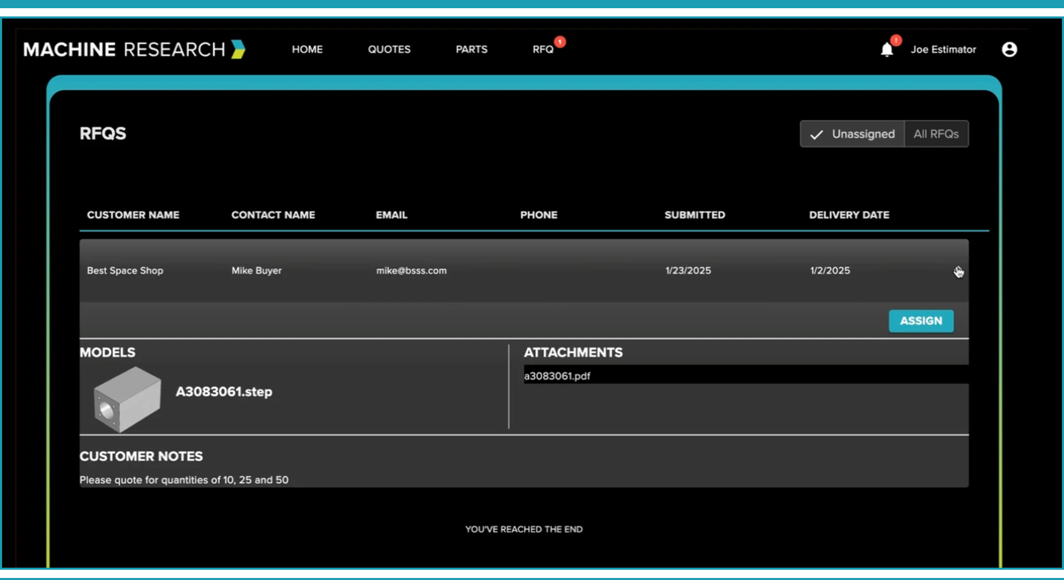 Automated RFQ Capture