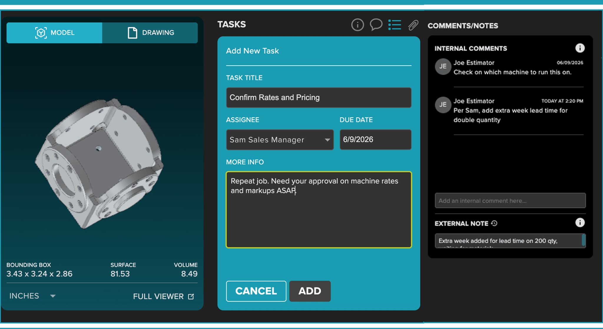 AI Estimating & Quoting Software for CNC Shops | Platform